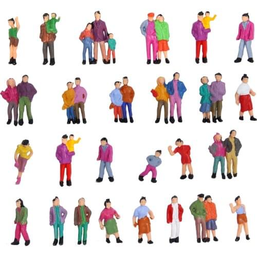 1/150 1/87 scale mini model color figure for construction train landscape diorama layout plastic