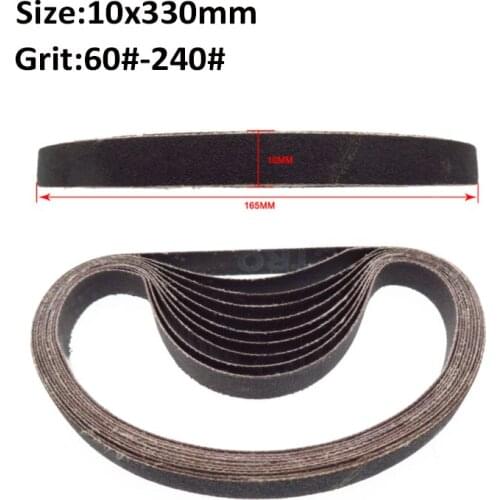 10x330mm Abrasive Sanding Belts For Wood Furniture Metal Grinding Polishing 60 80 100 120 180 240 Grit