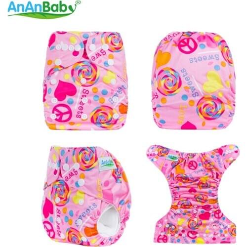 2017 One Size Fits All Washable Reusable AnanBaby Cloth Diaper With Microfiber Insert
