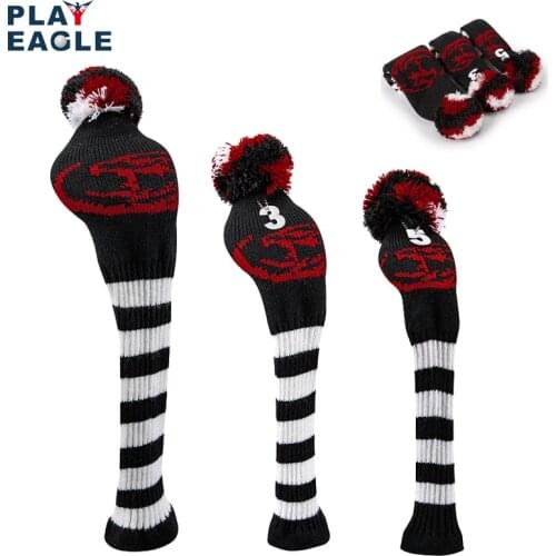 3Pcs/Set Golf Club Knit Wood Head Cover 1# 3# 5# Driver Fairway Elasticity Headcovers Durable Wear Resistant Woods Protector