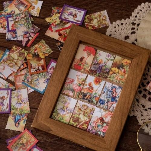 46pcs per pack Flower Fairy Series Stickers Vintage Journal Paper Stickers Seal Label DIY Daily Planner Scrapbooking