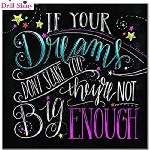 5D DIY Diamond embroidery Word on blackboard wall arts full square3D diamond Painting Cross Stitch Rhinestone Mosaic decor gift