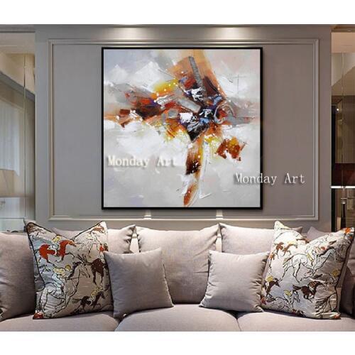 Abstract Oil painting hand painted painting on Canvas Scandinavian Art Poster Wall Picture for Living Room Sofa Home Decoration