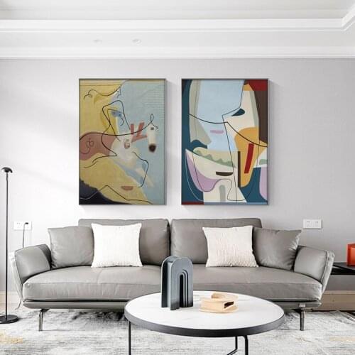 Nordic Picassos Famous Abstract Painting Printing Poster Minimalist Lines Color Blocks Canvas Painter House Decorative Wall Art