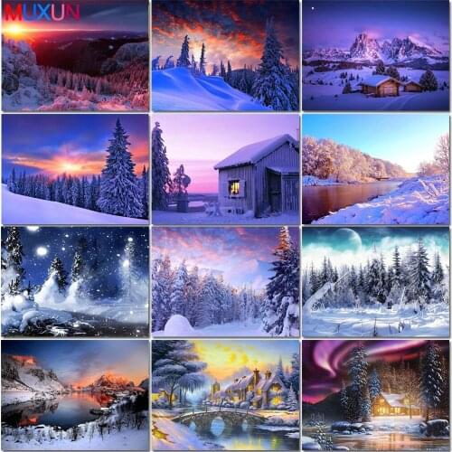 Diy Diamond Painting Scenery Diamond Art Full Drill Mosaic Winter Embroidery Cross Stitch Nature Home Decor Gift Handmake Rp507
