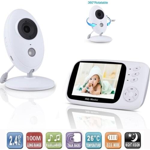 Wireless Audio Video LCD Baby Monitor Intercom Radio Nanny Music IR 24h Portable Baby Camera Baby Walkie Talkie Babysitter XF808