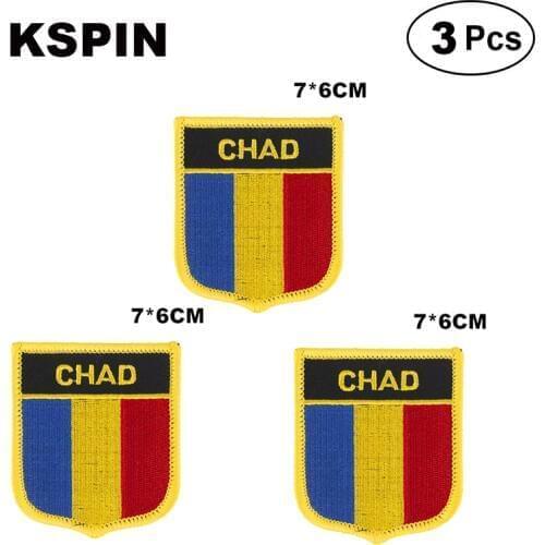 Chad Shiled Shape flag patches national flag patches for Cothing DIY Decoration
