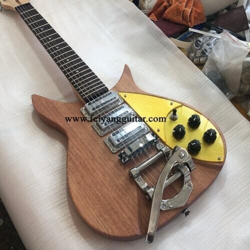 Factory customized 325 electric guitar, peach blossom core body, rose wood fingerboard, log color matte paint, 527 string pitch