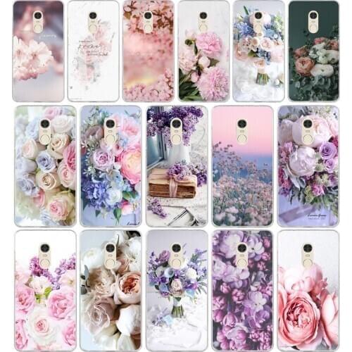 362FG Elegant Pink Purple Peony Flower On the VaseSoft Silicone Tpu Cover phone Case for xiaomi redmi 7 7a note 4A 4X 6 Pro 6A 7