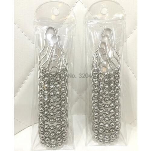 DHL 200set practical 12pcs/ set Bath Curtain Shower Curtain Rings Hooks Polished Satin Nickel Ball Curtain Accessories