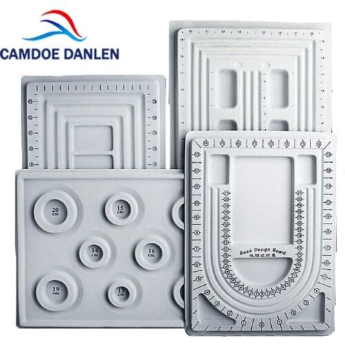 Gray Flocked Bead Board For DIY Bracelet Necklace Beading Jewelry Making Organizer Tray Design Craft Measuring Tool Accessories