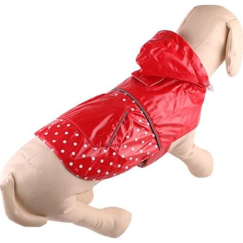 Dog Raincoat PU Material Reflective Strip Design Safe Comes with A Pocket Can Bring Pet Supplies High-Quality Fabrics 2021 New