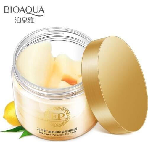 BIOAQUA Lemon Extract Essence Eye Mask Skin Care Moisturizing Lift Firming Anti-Wrinkle Dark Circles Eye Patches Eyemask