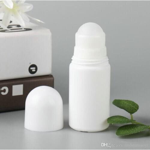 30ml 50ml 100ml White Plastic Roll On Bottle Refillable Deodorant Bottle Essential Oil Perfume Bottles DIY Personal Cosmetic Con