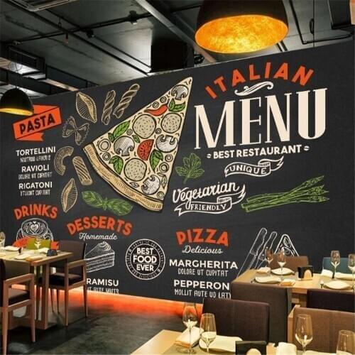 Milofi custom photo wallpaper mural personality western restaurant pizza decorative painting background wall covering