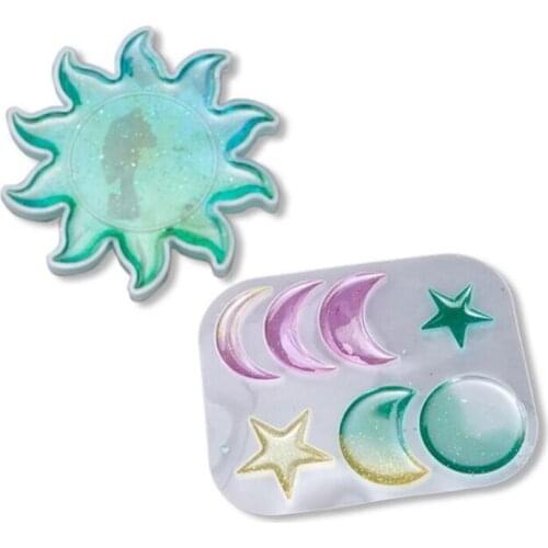 Crystal Epoxy Resin Mold Stars Moon Sun Lunar Eclipse Pendant Silicone Mould Handmade Home Decorative DIY Crafts Jewelry A5KE
