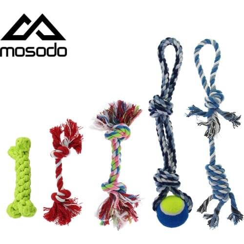 Mosodo Pet Toys Dog Toys Puppy Dog Chew Toy Dog Bite Toy Cotton Chew Knot Toy Bone Shape Rope Dog Chew Teeth Cleaning Toy