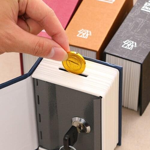 Book Safe Password Box Mini Cash Box with Lock Child Storage Box Piggy Bank Trumpet (4.5inch*3.1inch)