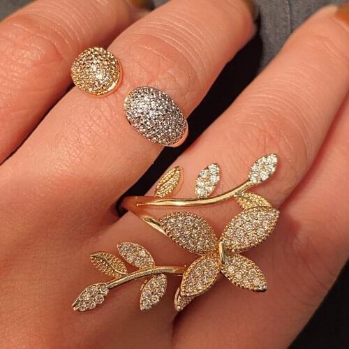 Rings Famous Brand Fashion Woman Leaves Rings Gift Party Wedding Rings