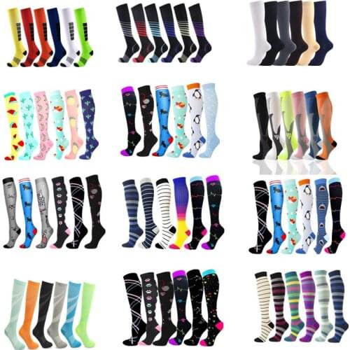 Compression Socks For Varicose Veins Soccer Socks Tube Outdoor Unisex Sport Socks Nurses Running Football Socks 3/6/7/8 Pairs