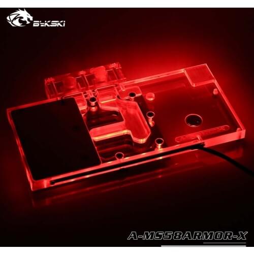 Bykski GPU cooler Full Cover Graphics Card Water cooling Block for MSI RX580 ARMOR 4G OC A-MS58ARMOR-X