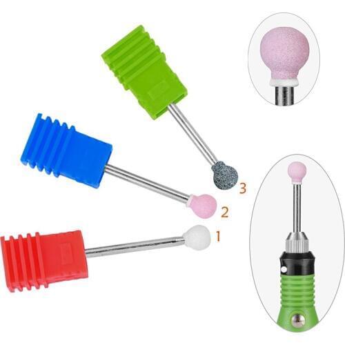 Meisha 2PCS Ceramic Stone Ball Sharp Nail Drill Bit Korund Material Electric Apparatus For Manicure Accessory Nail Tools HF0005