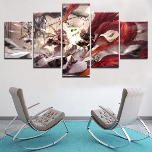 Canvas Wall Art 5 Pieces Home Decor Modern Paintings Tokyo Ghoul Anime Figure Posters Pictures For Living Room Decoration Prints