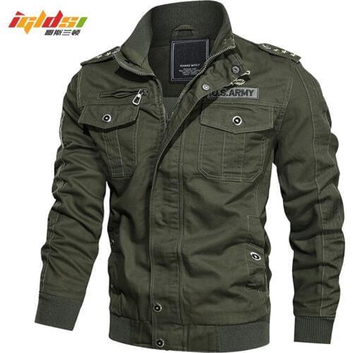 Mens Bomber Flight Tactical Jacket Winter Cotton Cargo Jacket Coat MA-1 Style Army Pilot Military Jacket Overcoat Plus Size 6XL