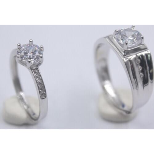 Pure 925 Sterling Silver Prong Set Zircon Ring For Woman and Man Size from 5 to 12 WMP2699A