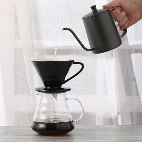 Coffeeware set Heat-resistant v60 glass filter cup household drip-type sharing pot coffee maker percolator Hand pot 4-piece set
