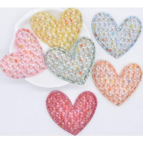 12Pcs Padded Colorful Cloth Patches Heart Applique for Handmade Clothes Hat Sewing Supplies DIY Headwear Decor Accessories N05