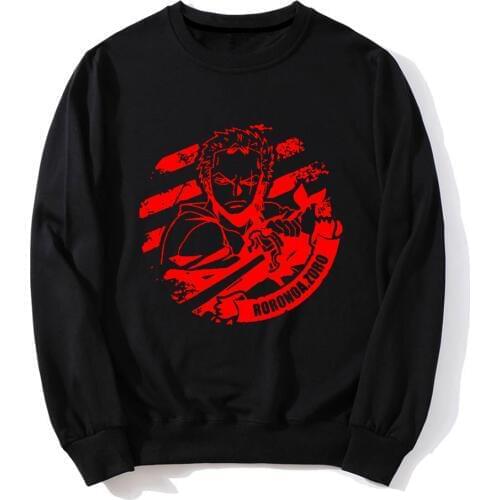 New Fashion Hoodies ONE PIECE Printing Roronoa Zoro Long Sleeves Round Collar Colorful Soild Sweatshirt Loose Casual Jacket