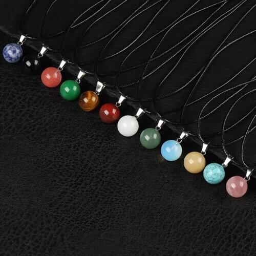 Natural Quartz Stone Crystal Bead Pendant NecKLACE Tiger Eye, Rose Quartz, Amethyst Bead NecKLACE Womens Gift