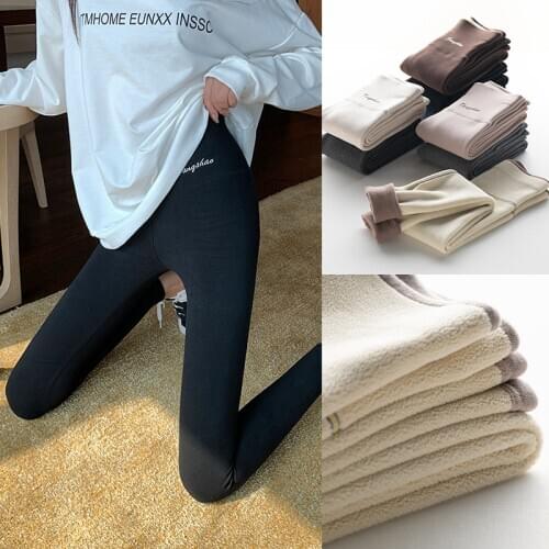 Thicken Lambswool Warm Leggings For Russia Winter Pants With Fleece For Women High Waist Fitness Leggings Tights Winter Trousers