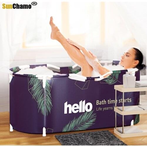 Full Body Bathtub Bath Barrel Bath Sauna Adult Foldable Bathtub Barrel Household Large Thick Adult Bathtub Full Body Hot Tub