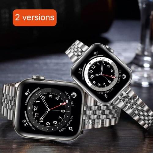 Thin bands for apple watch se 40mm 44mm strap iwatch 6 5 4 3 38mm 42mm band slim Stainless Steel link Bracelet men women correa