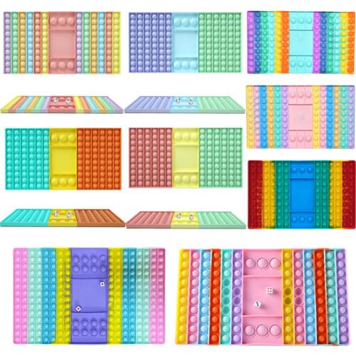 Push Bubble Chess Board Sensory Toys Big Size Fidget Toys Adult Kids Antistress Toy Family Table Board Games Toys brinquedos