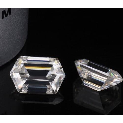 Hexagon shape Emeralds cut 9*6mm E/F test positive synthetic moissanites stone