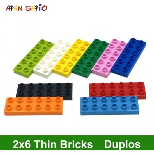 Big Size DIY Building Blocks Thin Figures Bricks 2x6Dot 8PCS Educational Creative Toys for Children Compatible With Brands