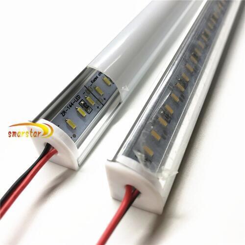 Smarstar 12V 0.5m 4014 SMD LED Bar Light Corner Aluminum Profile Milky Clear Cover 72 led 50cm LED Strip Lights Counter Lighting