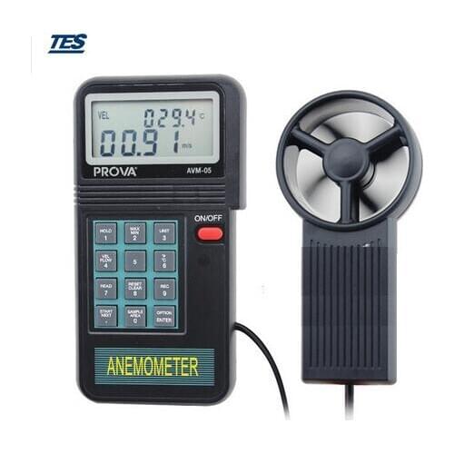 TES AVM-05 Thermo Anemometer Tester Wind Speed Meter Velocity m/s ft/min knots Km/hr PROVA AVM05