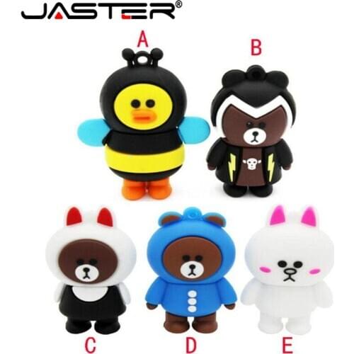JASTER Cartoon bear model usb flash drive animal pendrive 4GB 8GB 16GB 32GB 64GB memory stick flash card U disk lovely gifts