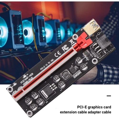 VER009Splus USB 3.0 PCI-E pcie Riser Express 1X to 16X Extender SATA 15Pin to 6pin Power Adapter Card for Miner Bitcoin Mining