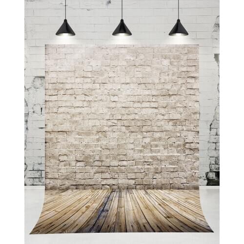 VinylBDS Vintage Brick Wall Kids Backdrop Wooden Floor Children Background Newborn Backdrops for Baby Photo Studio