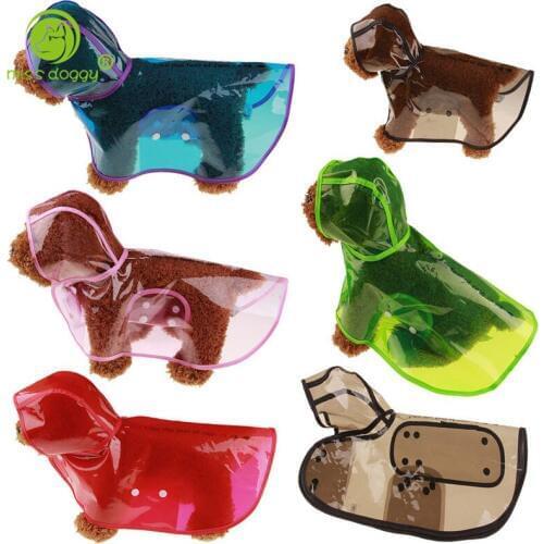 XS-6XL Transparent Pet Dog Raincoat Waterproof Hoody Dog Clothes Puppy Rain Jacket Cover Spring Summer Rainwear for Your Pet