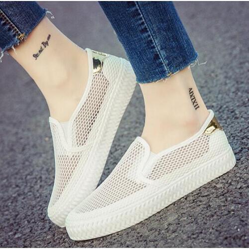 2019 Summer women shoes women Breathable Mesh sneakers shoes ballet flats ladies slip on flats loafers shoes Plus size