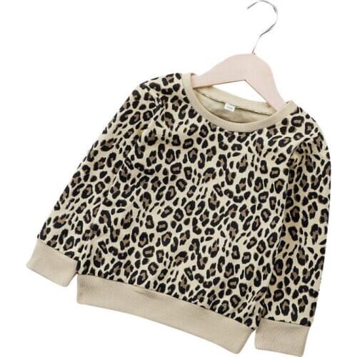 1-7Years Toddler Kid Baby Girl Boy Bunny Leopard Print Top T-shirt Sweatshirts Clothes 35