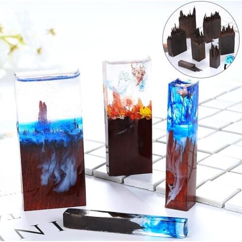 1Pcs DIY Crystal Epoxy Mountain Peak Block Multi-size Ebony Stubble Handmade Ring Pendant Micro Landscape Decoration