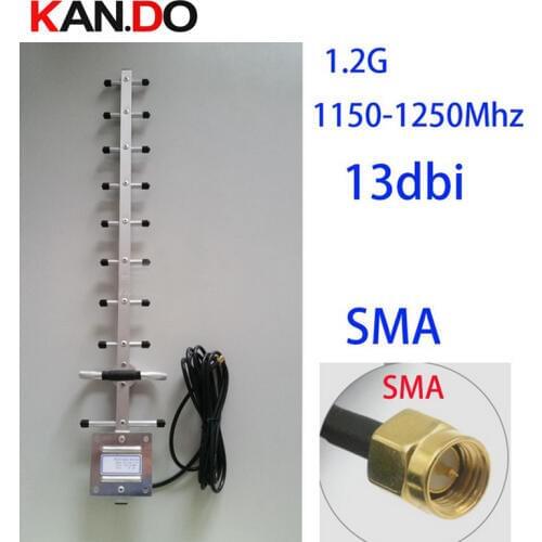 1200Mhz 13dbi gain 1.2G Yagi antenna,3 meters cable included, 1.2G wireless transceiver antenna cctv accessories FPV antenna