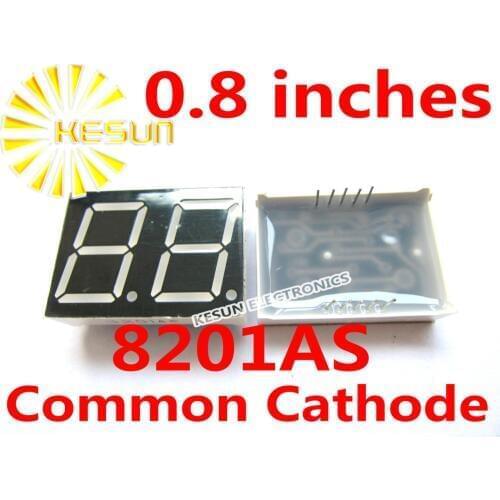 2PCS x 0.8 inches Red Common Cathode/Anode 2 Digital Tube 8201AS 8201BS LED Display Module